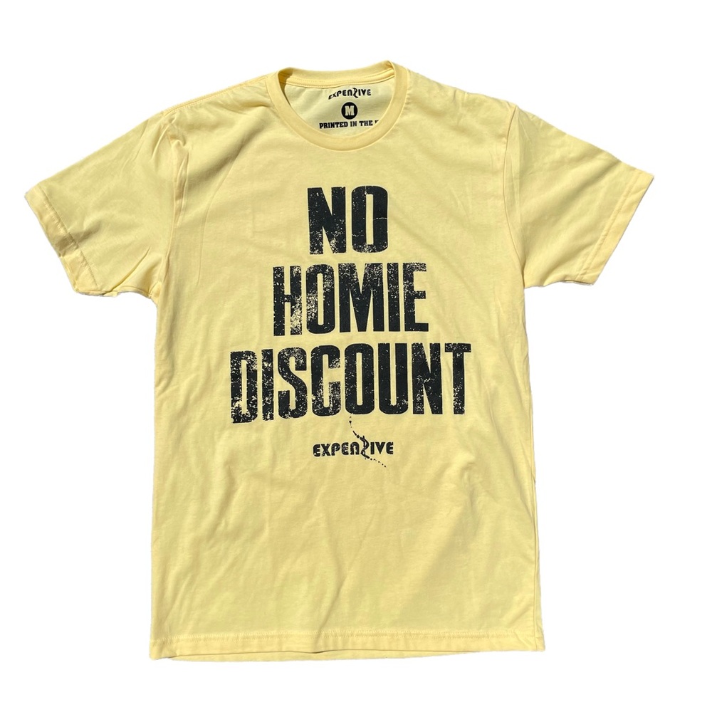 NO HOMIE DISCOUNT YELLOW T-SHIRT